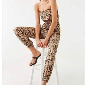 Forever 21 leopard print jumpsuit